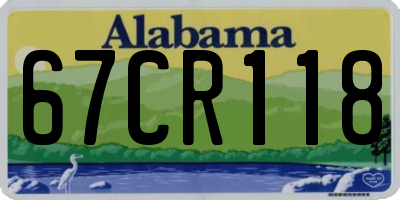 AL license plate 67CR118