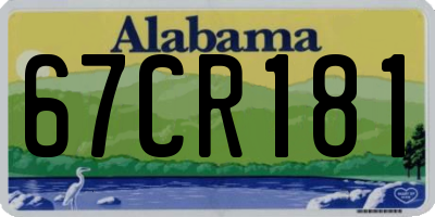AL license plate 67CR181