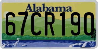 AL license plate 67CR190