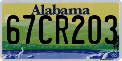 AL license plate 67CR203