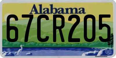 AL license plate 67CR205