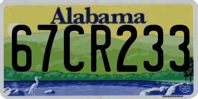 AL license plate 67CR233