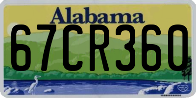 AL license plate 67CR360