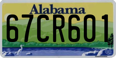 AL license plate 67CR601
