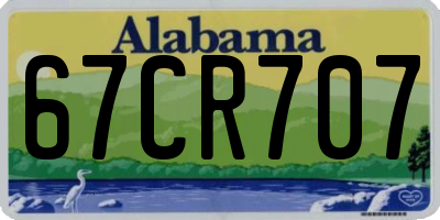 AL license plate 67CR707