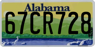 AL license plate 67CR728