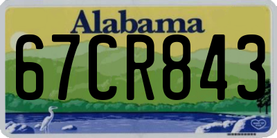 AL license plate 67CR843