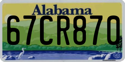 AL license plate 67CR870