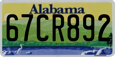 AL license plate 67CR892
