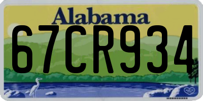 AL license plate 67CR934