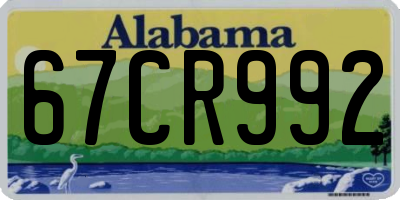 AL license plate 67CR992