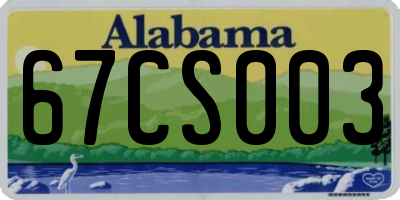 AL license plate 67CS003