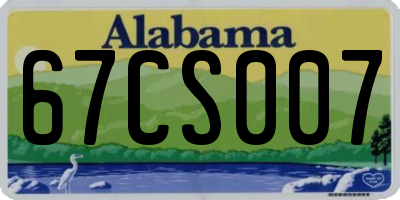AL license plate 67CS007