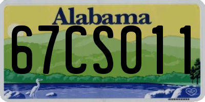 AL license plate 67CS011