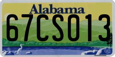 AL license plate 67CS013