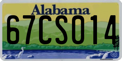 AL license plate 67CS014
