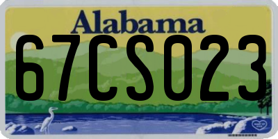 AL license plate 67CS023