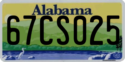 AL license plate 67CS025