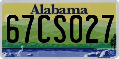 AL license plate 67CS027