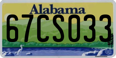 AL license plate 67CS033