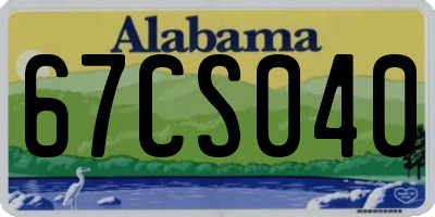 AL license plate 67CS040