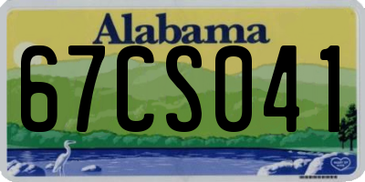 AL license plate 67CS041