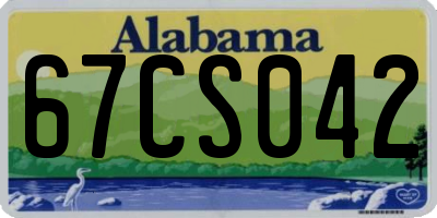 AL license plate 67CS042