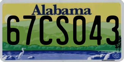 AL license plate 67CS043