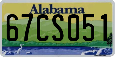 AL license plate 67CS051