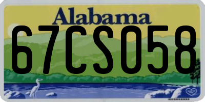 AL license plate 67CS058