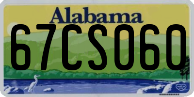 AL license plate 67CS060