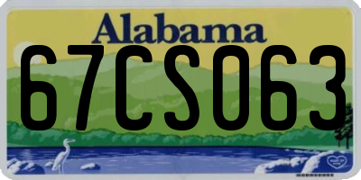 AL license plate 67CS063