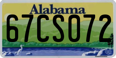AL license plate 67CS072