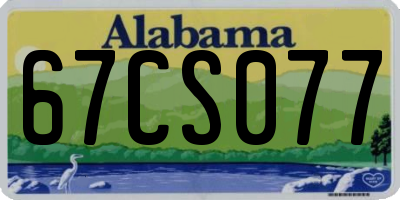 AL license plate 67CS077