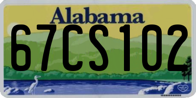 AL license plate 67CS102