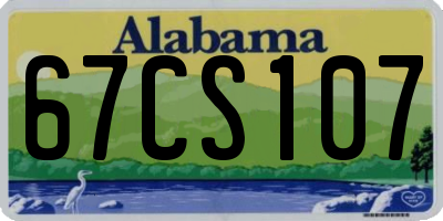 AL license plate 67CS107