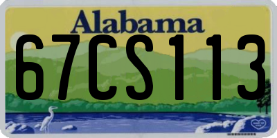 AL license plate 67CS113