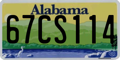 AL license plate 67CS114