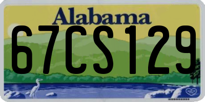 AL license plate 67CS129