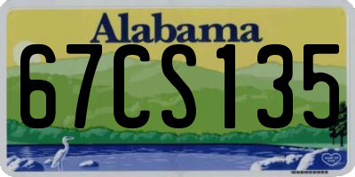 AL license plate 67CS135