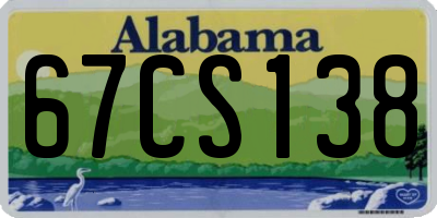 AL license plate 67CS138
