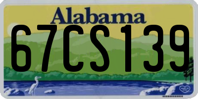 AL license plate 67CS139