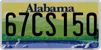 AL license plate 67CS150