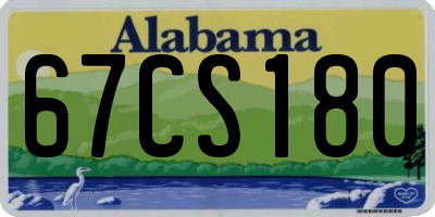 AL license plate 67CS180