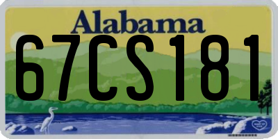 AL license plate 67CS181