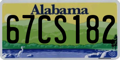 AL license plate 67CS182