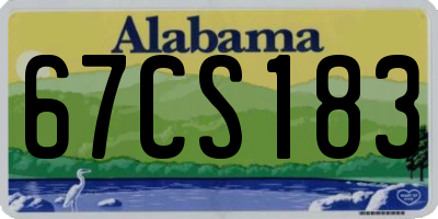 AL license plate 67CS183