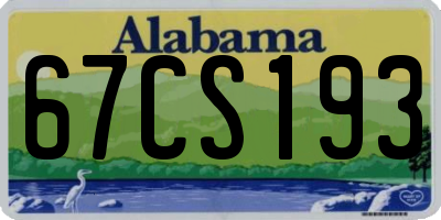 AL license plate 67CS193
