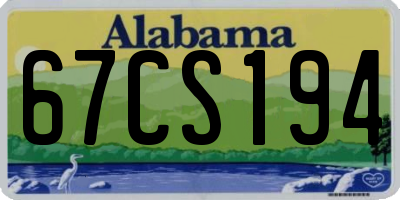 AL license plate 67CS194