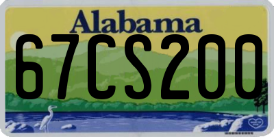 AL license plate 67CS200